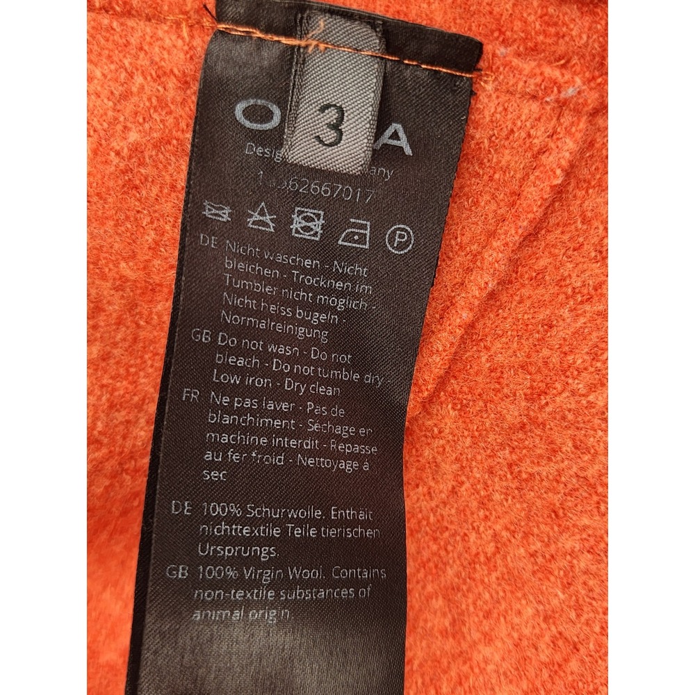 OSKA Boiled Wool Jacket 3 Orange Rust Virgin Wool Moessmer Lagenlook Blazer Coat - Picture 3 of 16